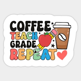 Coffee teach grade repeat Sticker